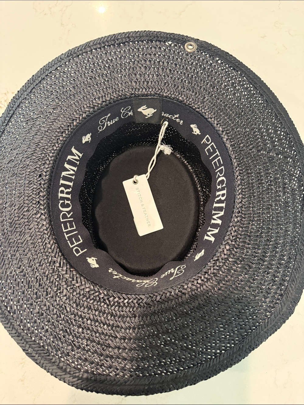 Peter Grimm Black Straw Boater Hat - Picture 4 of 4